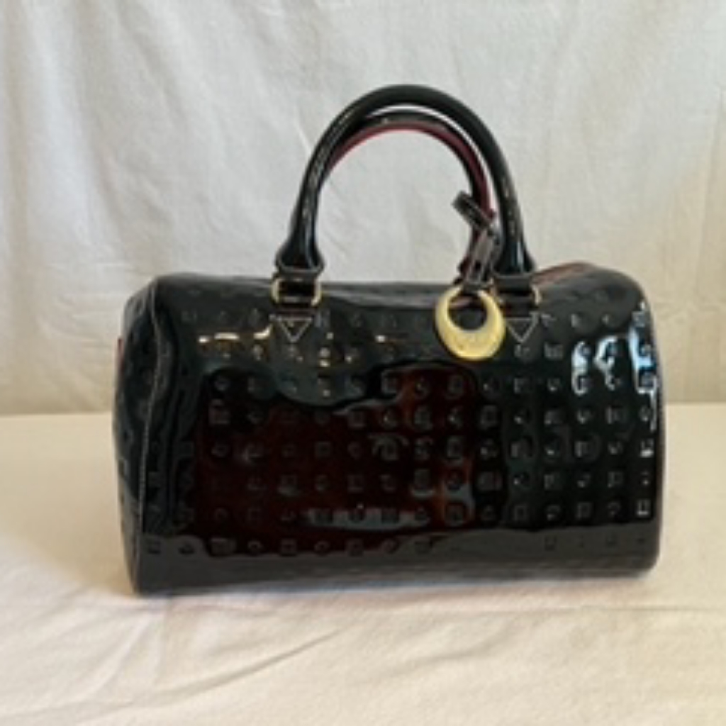 Arcadia Black Patent Leather Satchel